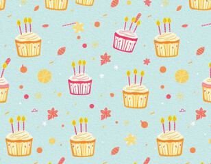 Pattern for birthday cards, covers, wallpaper, decorative paper . Oil painting