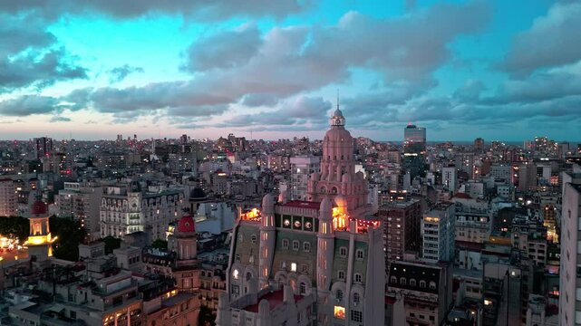 Buenos Aires Sunset: A Drone's-Eye View. Buenos Aires at sunset! Drone footage of the city skyline, including the iconic Palacio Barolo. 22.12.2024