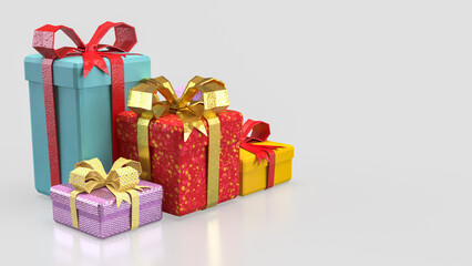 Obraz premium The Gift box for celebration or Holiday concept 3d rendering.
