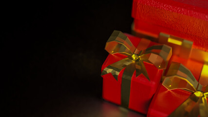 The RED gift box for celebration or holiday concept  3d rendering.