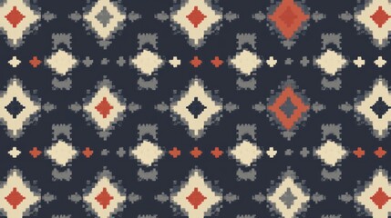 Abstract, geometric, patterned background with diamond shapes and a tie-dye effect.