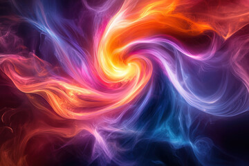 Fototapeta premium An Abstract swirling energy representing fusion power with vibrant colors and dynamic movement, creating sense of depth and motion