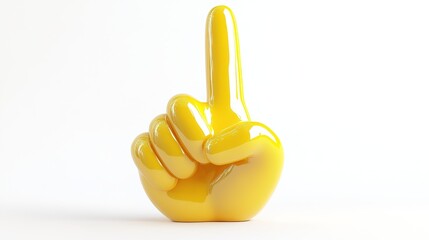 A 3D shiny chubby cartoon hand symbol making a fighting hand gesture with two fingers up, set against a clean white background. The playful design adds a touch of fun and energy to the scene.