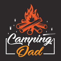 Camping dad design with fire