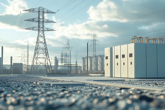 Industrial Power Generation: High Voltage Electrical Substation