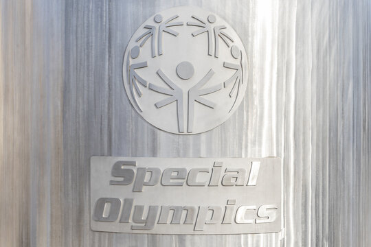 Chicago, IL, USA - December 17, 2024: The Eternal Flame of Hope sculpture, located outside of Soldier Field, is to honor the 50th anniversary of the Special Olympics in Chicago in 2018.