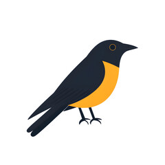 Obraz premium Minimalistic Crow Logo Design: Flat 2D Icon on White Background