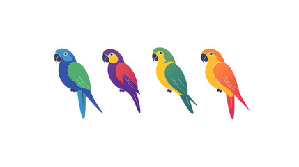 Obraz premium Simple Parrot Icon: Clean and Flat Logo Design with Minimal Details