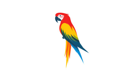 Obraz premium Minimalistic Parrot Logo Design: Flat 2D Icon on White Background