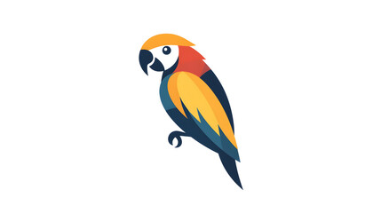 Fototapeta premium Minimalistic Parrot Logo Design: Flat 2D Icon on White Background