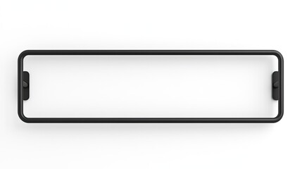 A minimalistic black frame designed for displaying information or artwork.