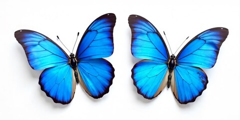 Fototapeta premium Vibrant Blue Morpho Butterflies Wings Close-up