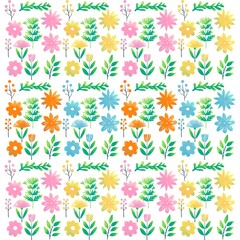 Minimalistic Isolated Seamless floral pattern set and pack of flowers and plants on white background colourful wallpaper paper wrap Tulip tulips and rose roses