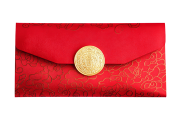 Celebrating chinese new year with bright red envelopes