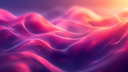 Fototapeta premium Abstract vibrant pink and orange light waves