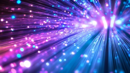 Fototapeta premium Abstract glowing fiber optic light streaks