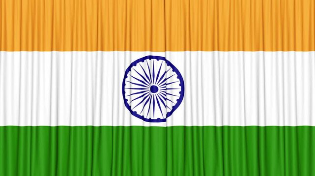 INDIA Curtain Flag Animation Background, Loop
