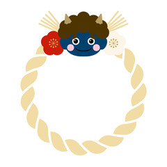 円形のフレーム（節分の鬼）