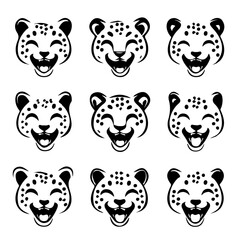 Obraz premium set of animals head vector style