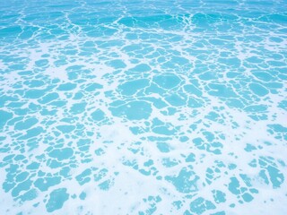 Fototapeta premium Clear turquoise waters of the ocean with frothy waves, turquoise, natural, foam