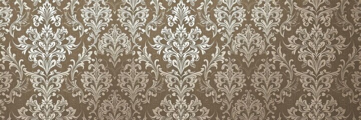 Intricately designed seamless damask wallpaper in elegant shades of gold and silver, wallpaper, luxury, textile