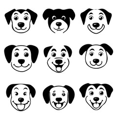 Fototapeta premium set of animals head vector style