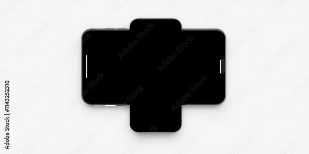 Canvas Prints smartphone featuring four square post layout mockup design on screen, interface, template, display