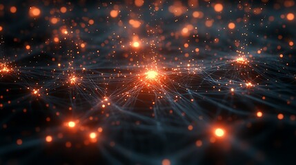 Fototapeta premium Dynamic particle interaction abstract space digital art science