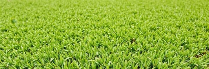 Obraz premium Vibrant green artificial grass background perfect for design projects, eco-friendly, maintenance-free, decorative