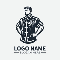 Chinese New Year Man Logo Design, Traditional Chinese Clothing Logo, Chinese Man Logo, Lunar New Year Logo, Asian Fashion Logo