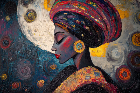 Vibrant Illustration of Muslim Woman Embracing Cultural Beauty