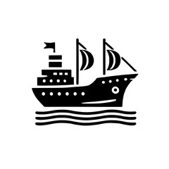 Ocean Voyage: A Classic Sailing Ship Icon 