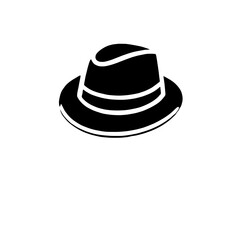 Classic Fedora Hat: This minimalist silhouette of a fedora hat offers a timeless and elegant aesthetic. Its simple design adds a touch of sophistication to any project. 