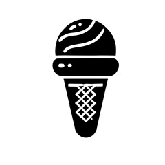 Ice Cream Cone Icon: A simple yet delicious vector illustration of an ice cream cone, perfect for menus, apps, and websites.  