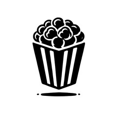 Movie Night Popcorn: A delectable illustration of a classic popcorn bucket, perfect for movie nights and snack-time cravings.  The simple, bold design is ideal for branding and marketing materials.