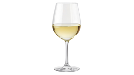 Glass of white wine transparent background