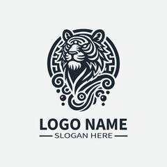 Tiger Logo Design, Chinese Zodiac Logo, Year of the Tiger Logo, Asian Culture Logo, Animal Logo