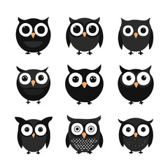 set of animals head vector style