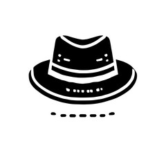 Black and White Fedora Icon