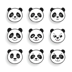 Fototapeta premium set of animals head vector style