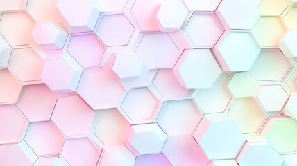 A geometric pattern featuring pastel-colored hexagons in a soft and modern design, ideal for phone backgrounds. Clean, stylish, and trendy, adding a touch of color and sophistication.