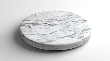 A round marble platform showcasing elegant veining, ideal for display or presentation.