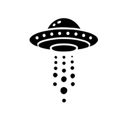 Unidentified Flying Object:  A sleek, minimalist UFO design, emitting a stream of mysterious particles. Perfect for sci-fi, alien, and mystery themes.