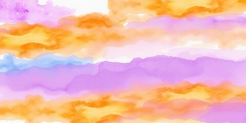 Obraz premium Abstract watercolor background depicting a stunning sunset sky in shades of orange and purple, watercolor, art, purple