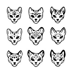 Fototapeta premium set of animals head vector style