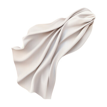 recommend clip art: Elegant white fabric draped gracefully isolated on transparent background.