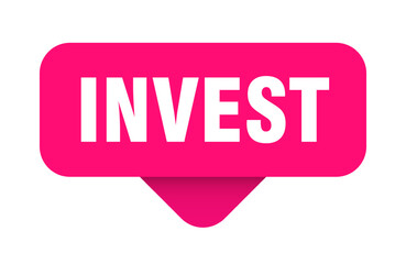 INVEST banner, button, sticker, label