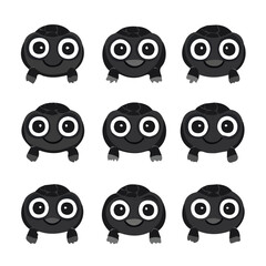 set of animals head vector style