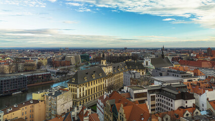 Fototapeta premium university of wroclaw city panorama, lower silesia Poland.