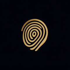 Minimalist vector logo design of a digital fingerprint pattern